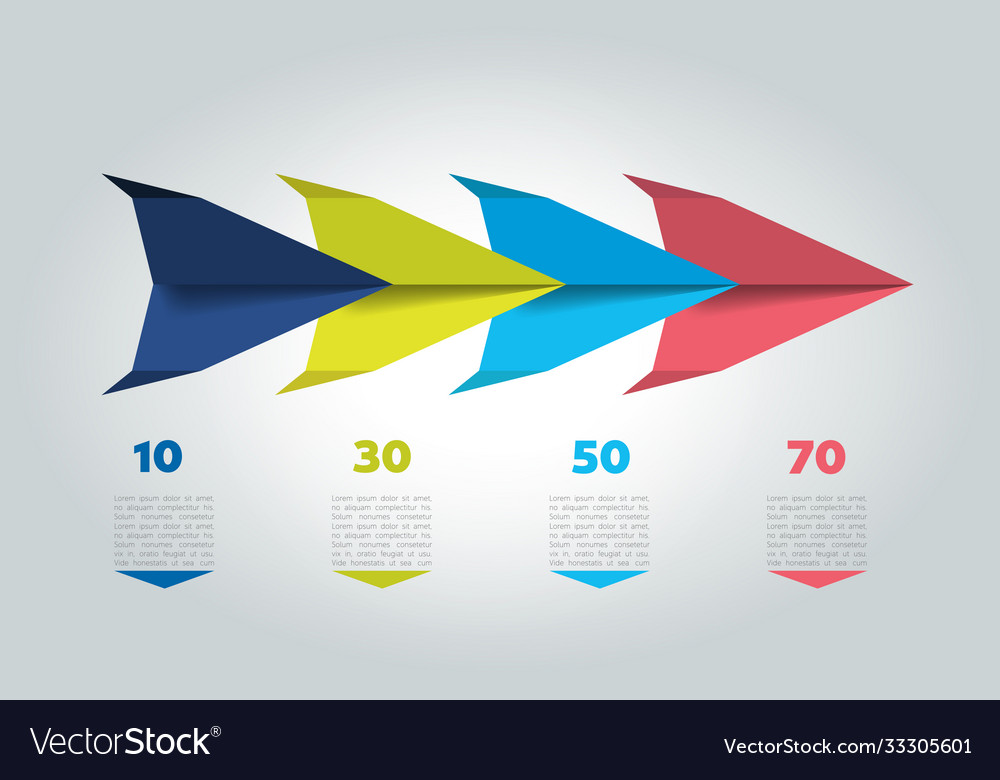 4 steps arrow tutorial chart diagram one two vector image 4 steps arrow tutorial chart diagram one two