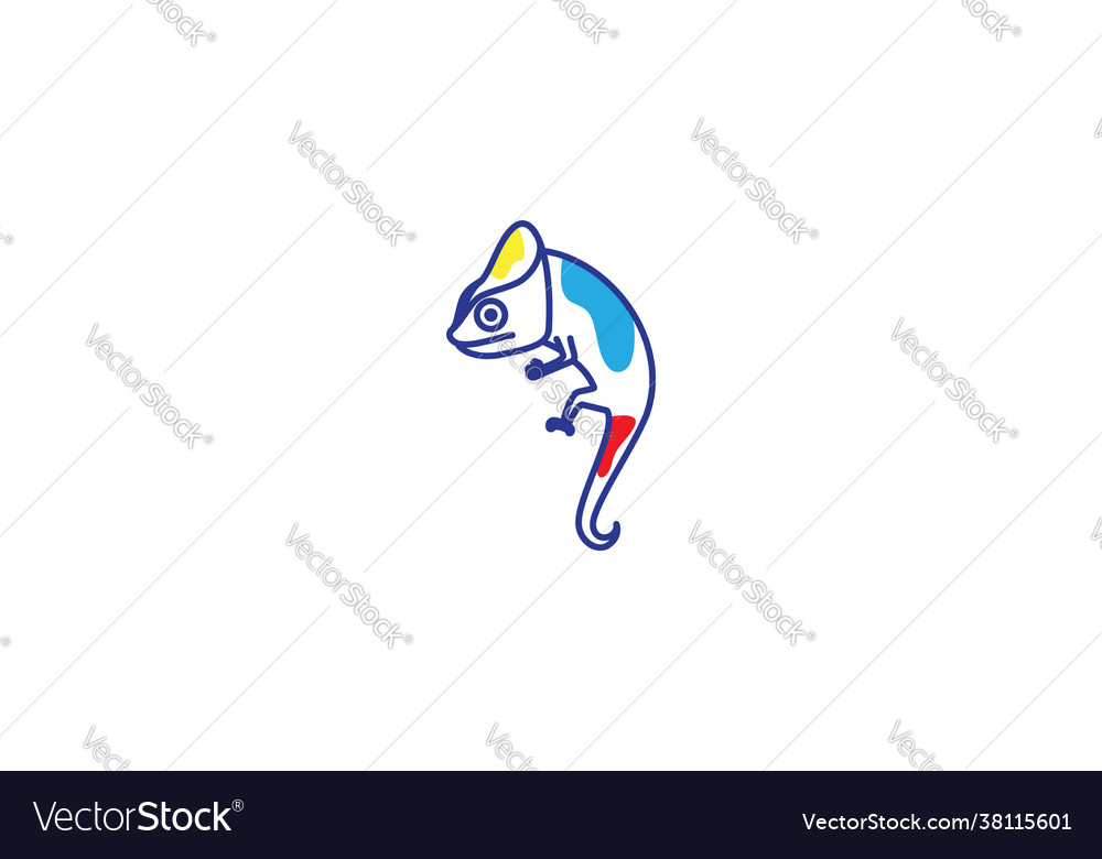 Abstract colorful lines chameleon logo
