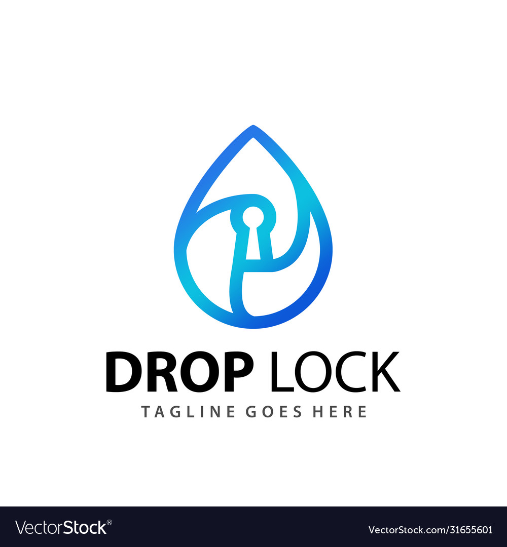 Abstrakte Gradienten Drop Wasserschloss Logo Design