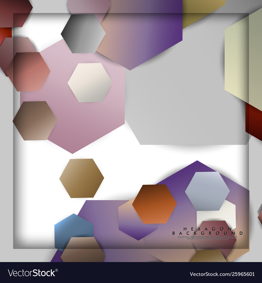 Abstract hexagon background with color stone