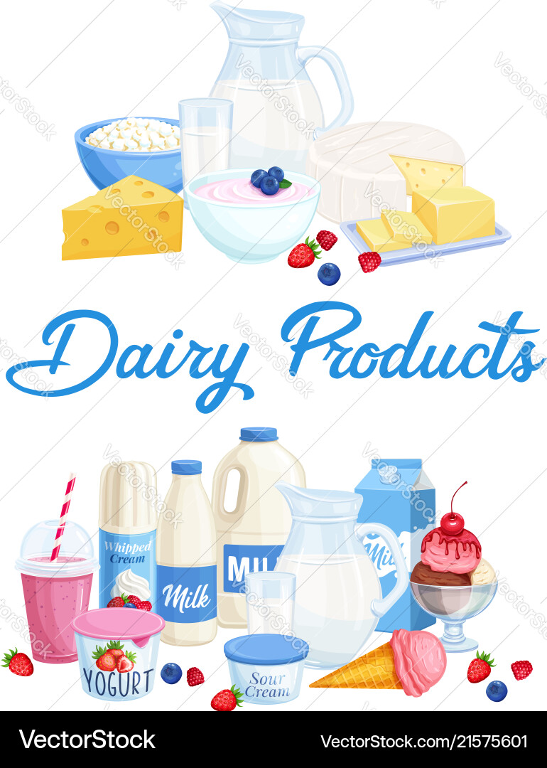 Banners Dairy Products Royalty Free Vector Image