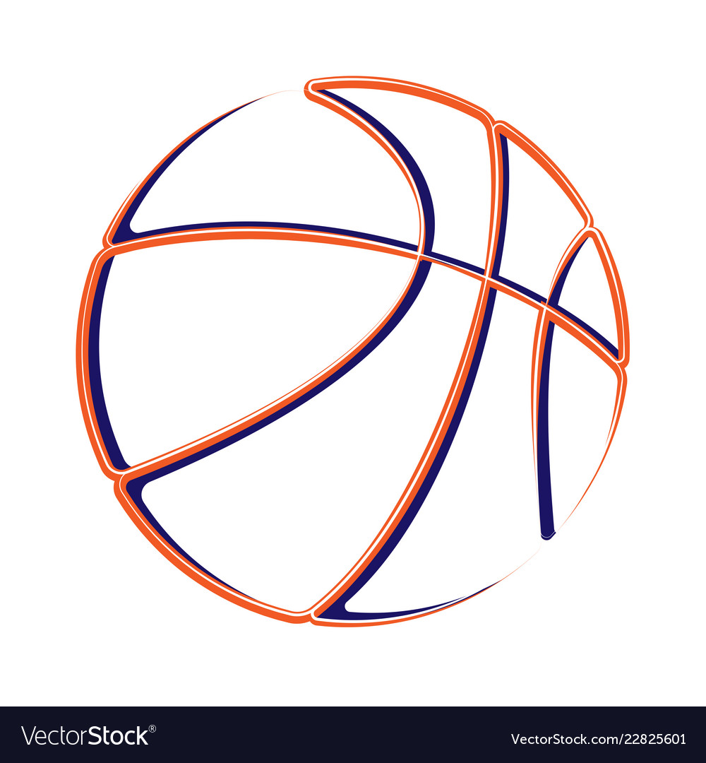 Basketball outline silhouette Royalty Free Vector Image