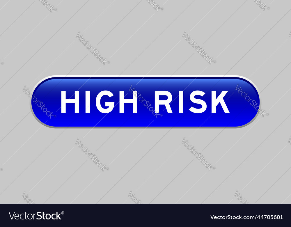 Blue color capsule shape button with word high vector image Blue color capsule shape button with word high