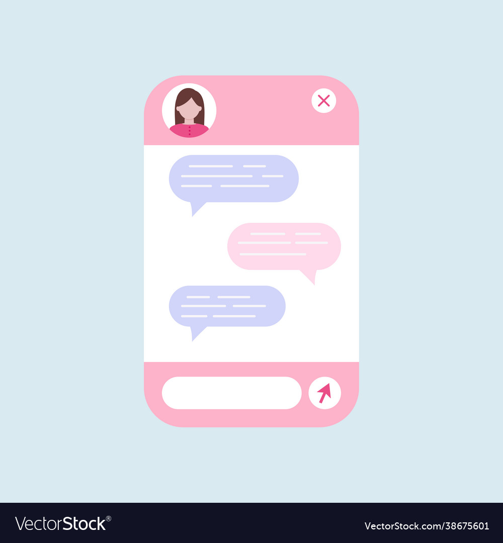 Chat bot dialoge window with woman icon isolated vector image Chat bot dialoge window with woman icon isolated