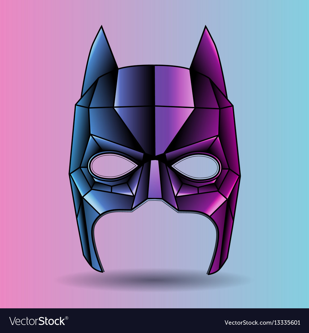 Colored mask superhero graphic triangles