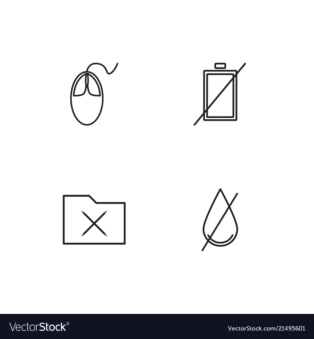 Cyber security linear icons set simple outline