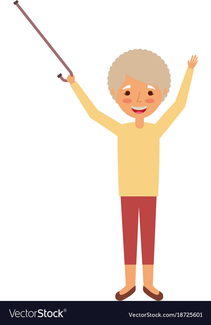 Elderly woman grandmother character happy