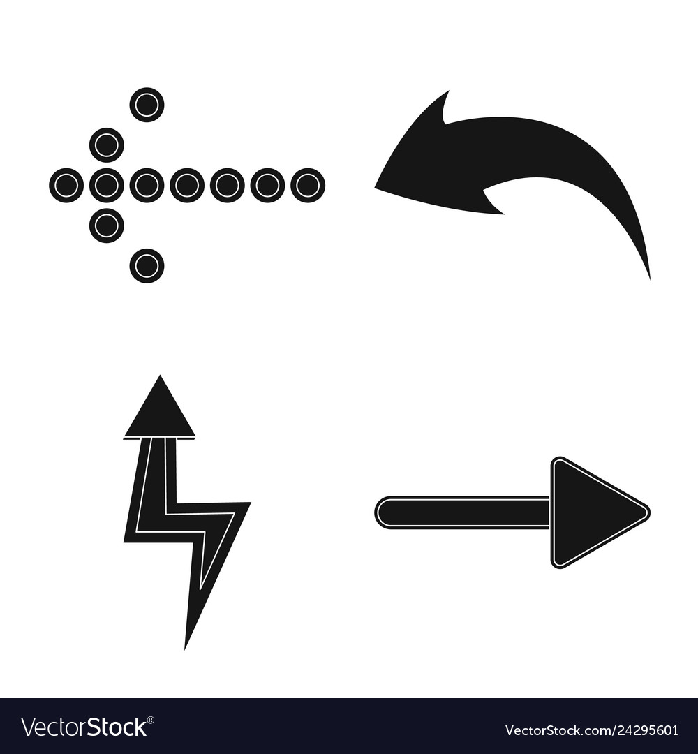 Isolated object of element and arrow icon set vector image Isolated object of element and arrow icon set