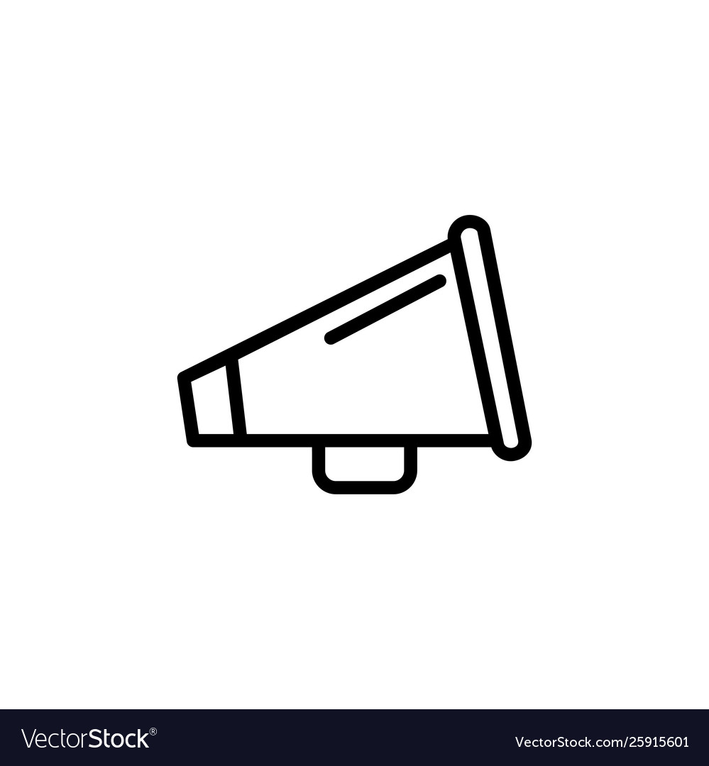 Megaphone line icon in flat style for app ui vector image Megaphone line icon in flat style for app ui