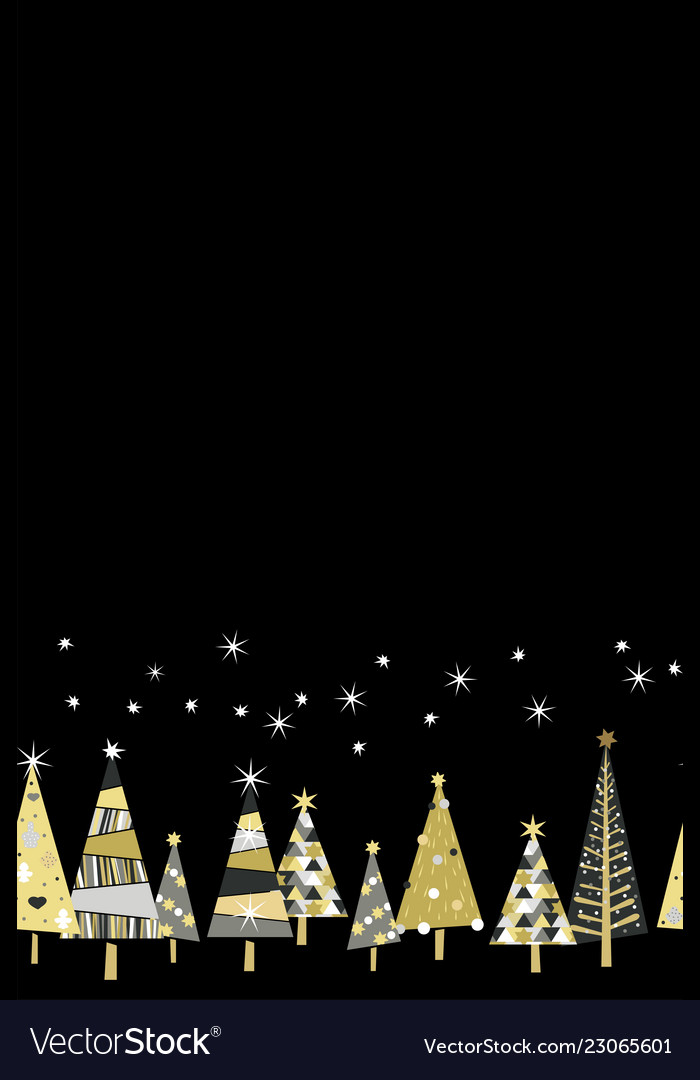 Seamless pattern with golden spruce trees