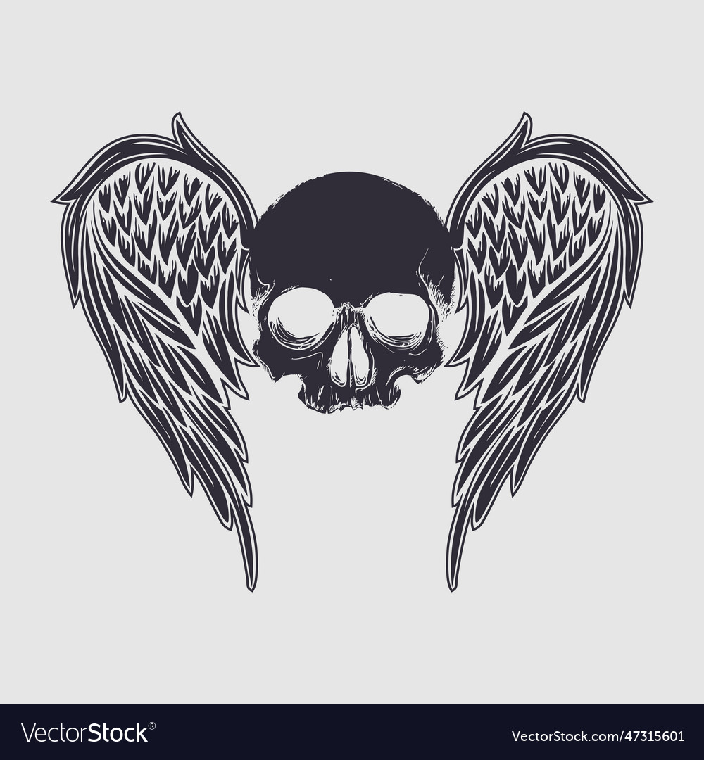 Skull And Wings Design Royalty Free Vector Image