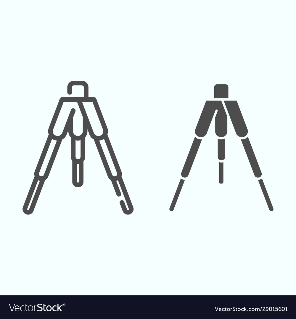 Tripod line and solid icon without camera vector image Tripod line and solid icon without camera