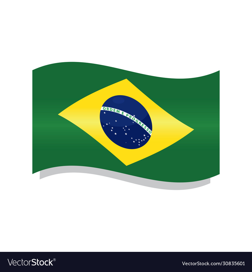 Waving flag brazil Royalty Free Vector Image - VectorStock