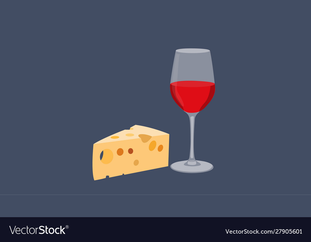Wine and cheese Royalty Free Vector Image VectorStock
