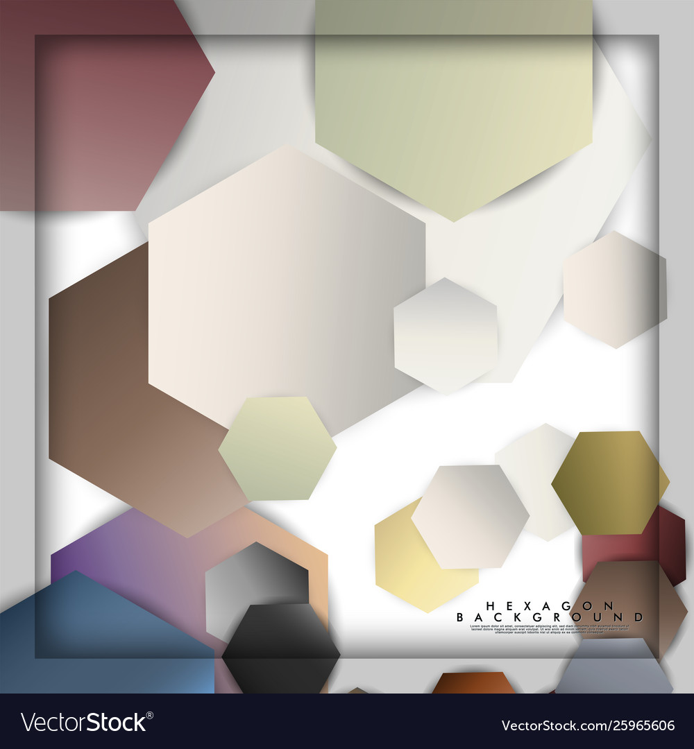 Abstract hexagon background with color stone vector image Abstract hexagon background with color stone