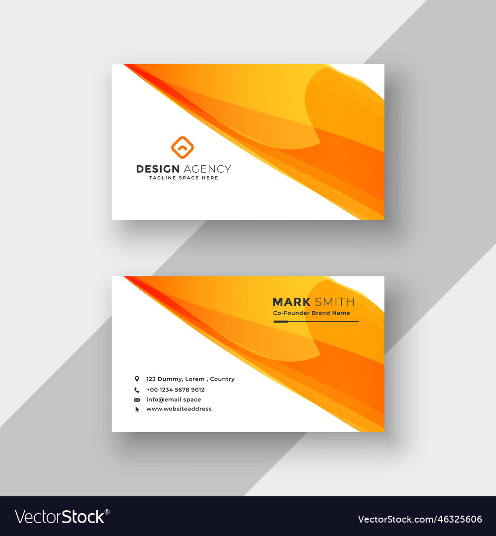 Abstract orange business card template Royalty Free Vector