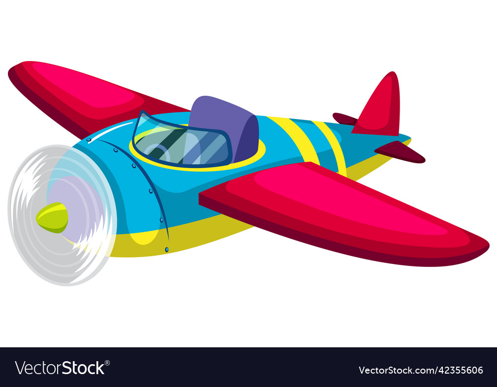 Cute colourful airplane on white background