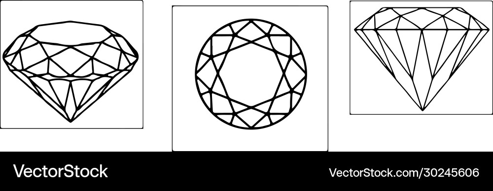 Diamond icon isolated on white background Vector Image