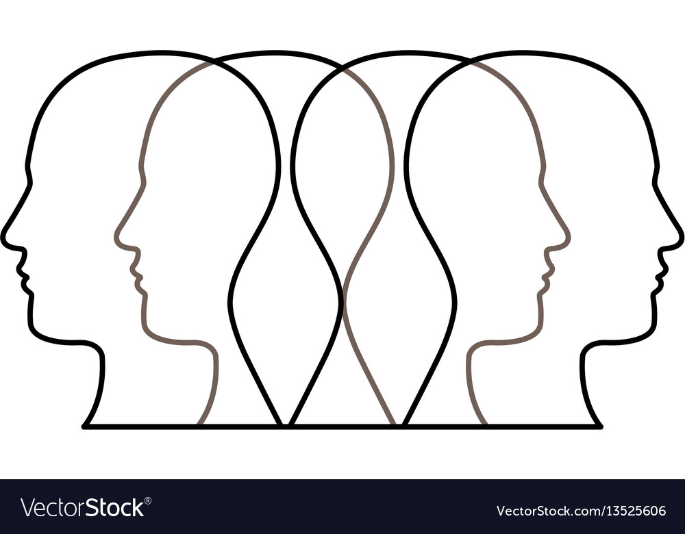 Figure contour humans icon Royalty Free Vector Image