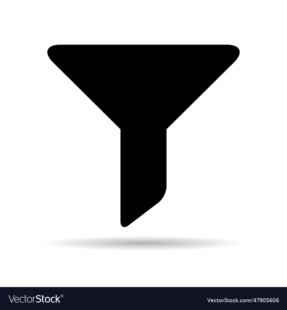 Filter button web shape shadow icon filtering vector image Filter button web shape shadow icon filtering