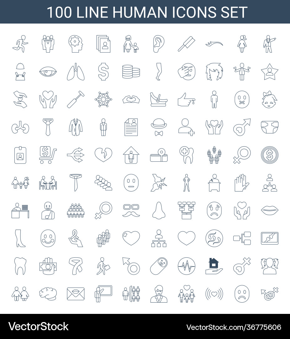 Human icons Royalty Free Vector Image - VectorStock