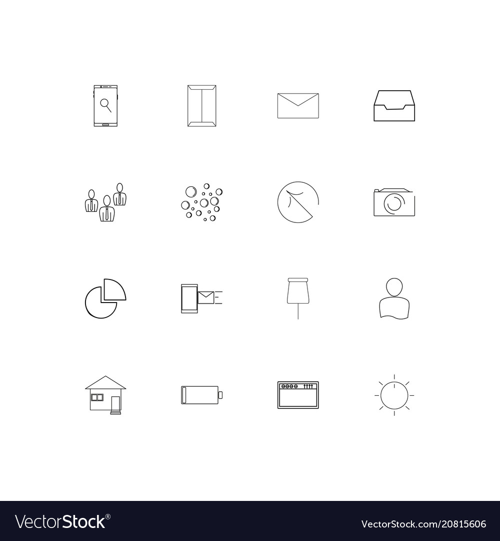 Internet of things linear thin icons set outlined