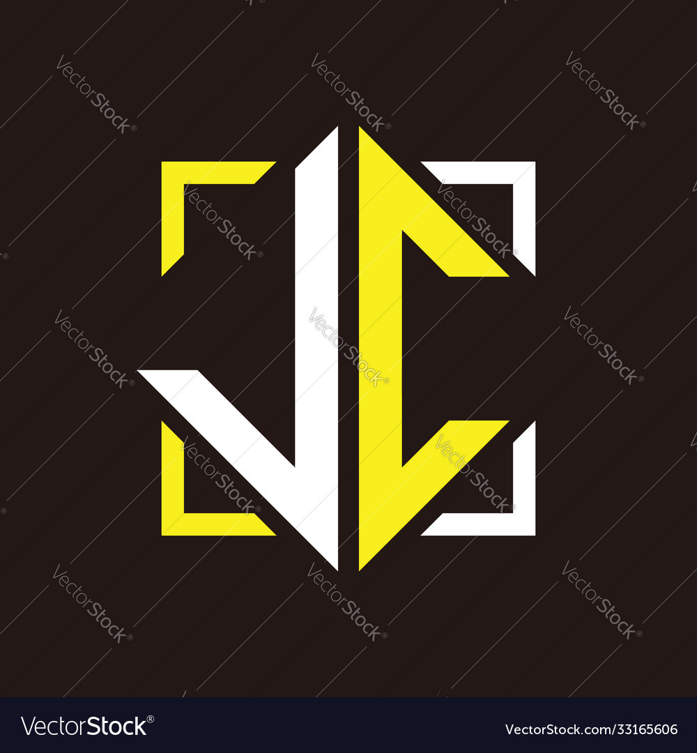 J c initials quadrangle monogram with square