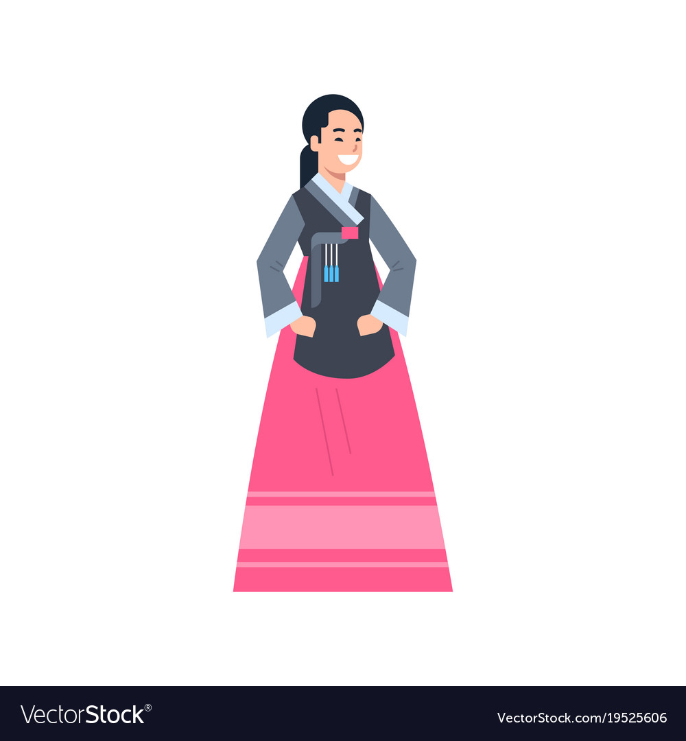 Korea traditionelle Kleidung Frau tragen antike
