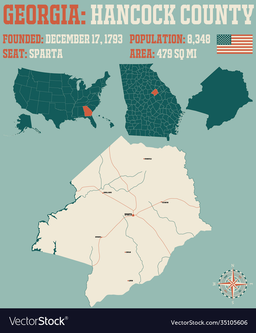 Map hancock county in georgia