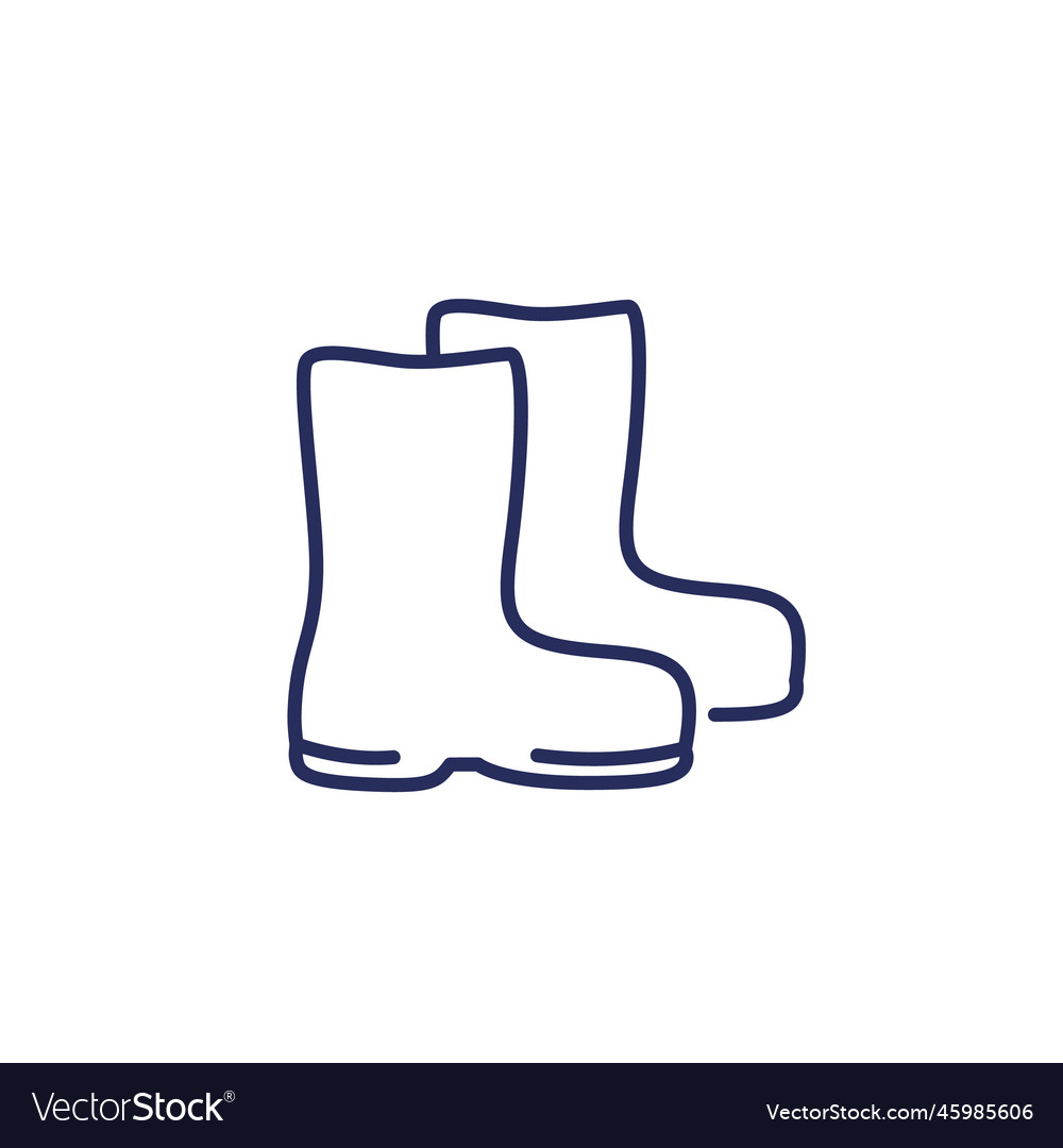 Rain boots line icon on white