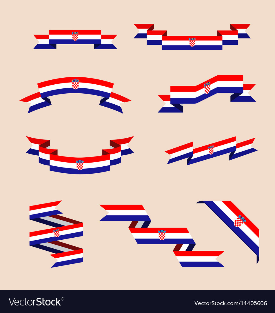 Ribbons or banners in colors of croatian flag Vector Image