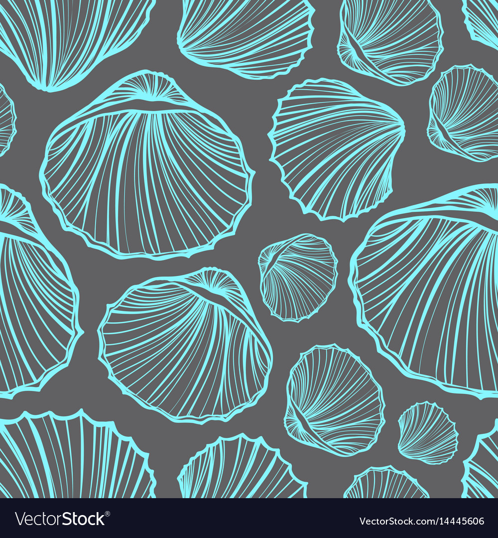 Seashell Pattern - Gray Background