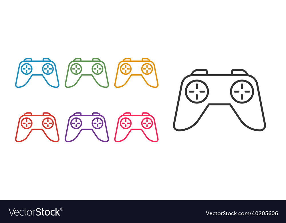 Set line game controller or joystick vector image Set line game controller or joystick