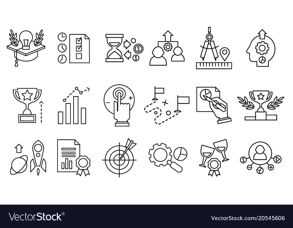 Set of line icons smart solution new