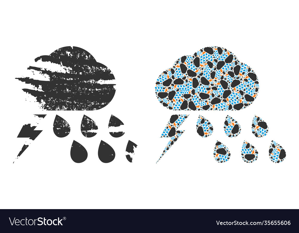 Thunderstorm Wetter Ikone Recursion Zusammensetzung vector image Thunderstorm Wetter Ikone Recursion Zusammensetzung