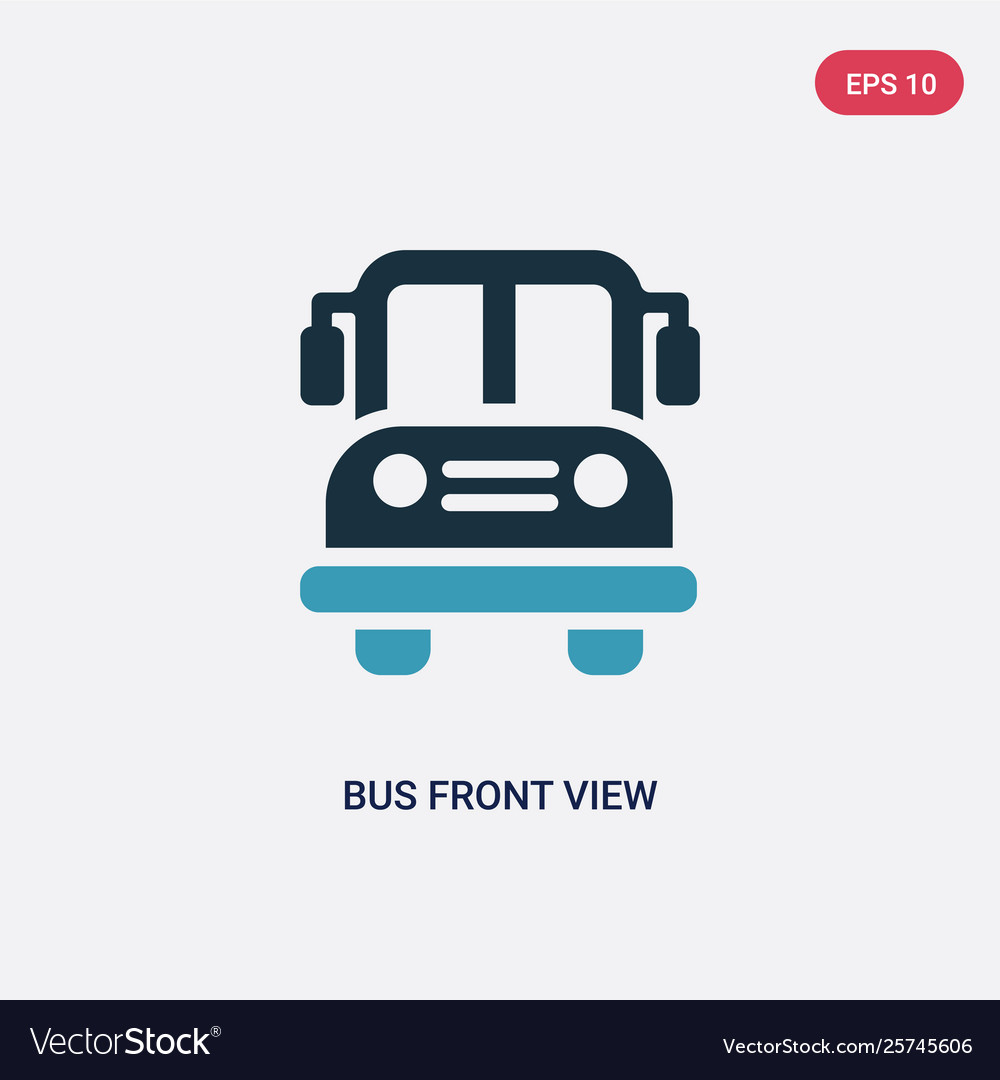 Two color bus front view icon from mechanicons vector image Two color bus front view icon from mechanicons