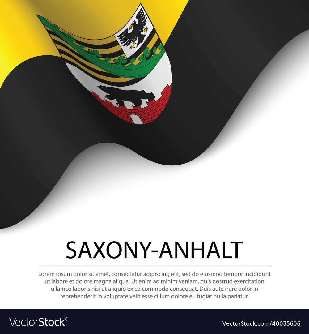 Waving flag of saxony-anhalt is a state