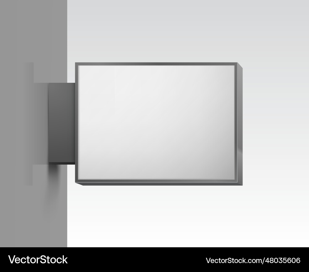 White square signboard Royalty Free Vector Image