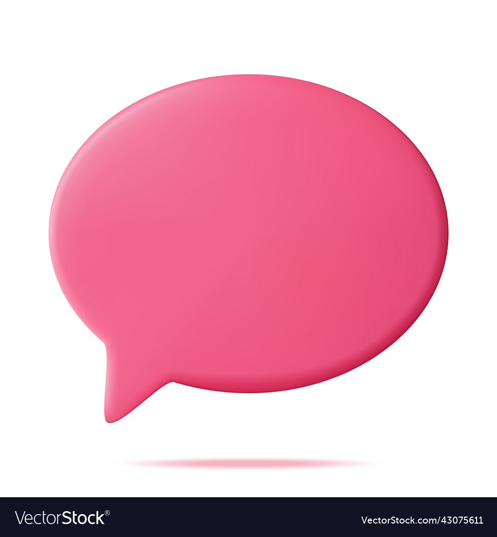 3d red blank speech bubble isolated