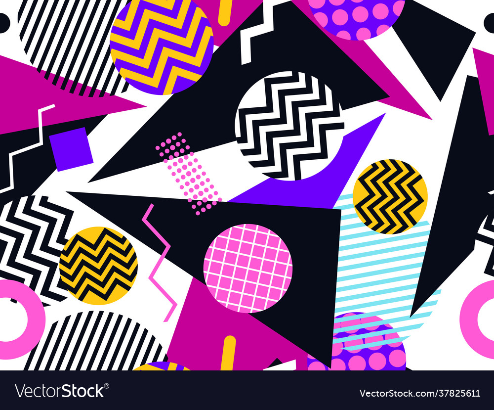 80s geometric seamless pattern memphis style Vector Image