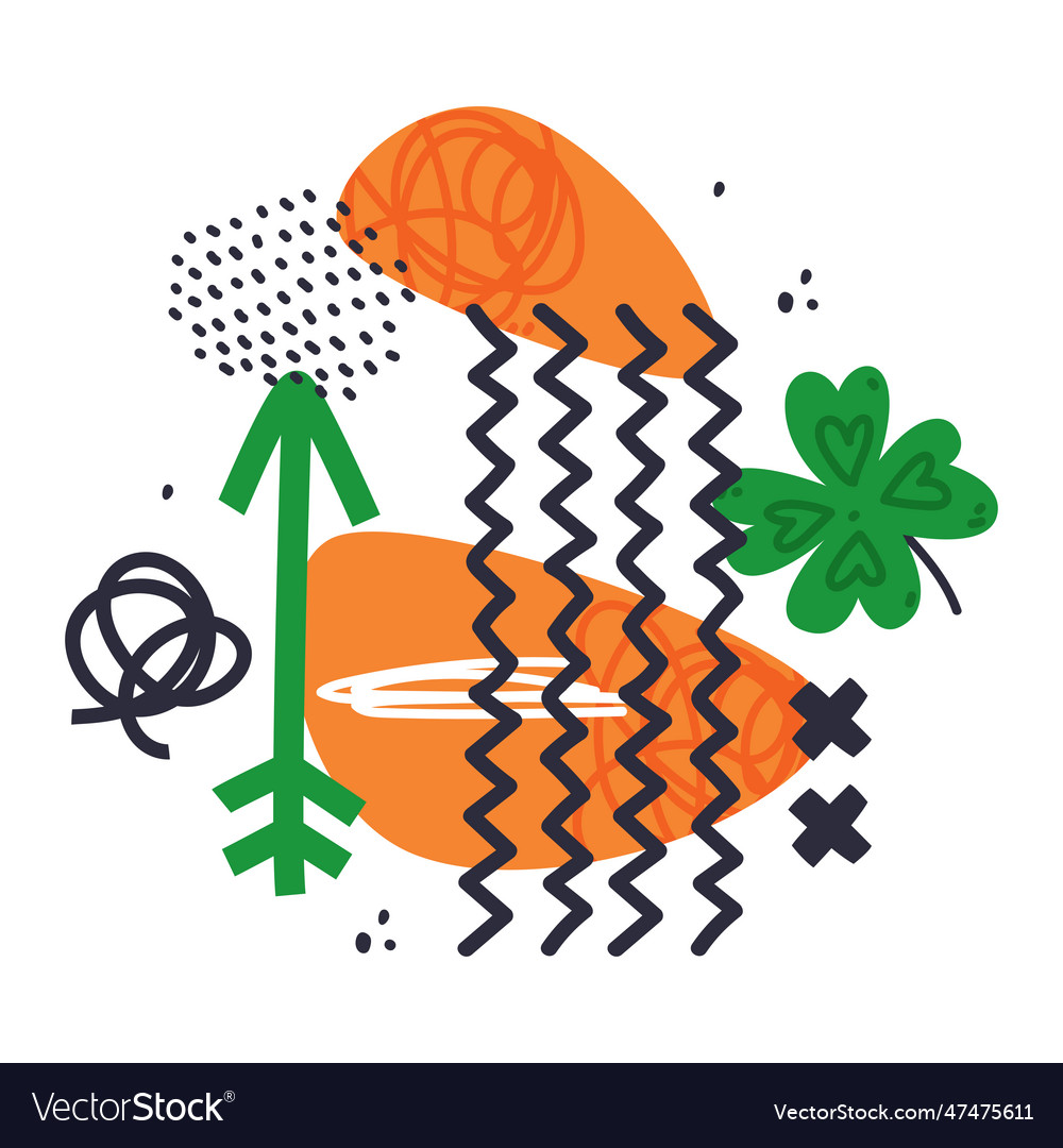 Abstract composition with bright figure and shape vector image Abstract composition with bright figure and shape