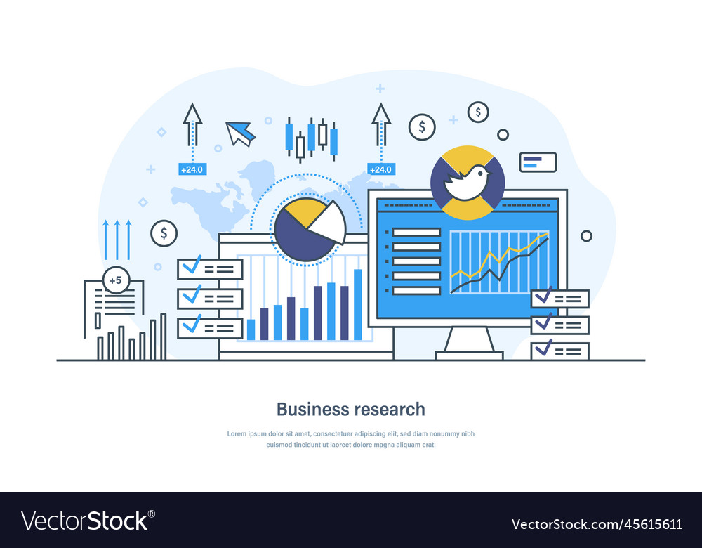 Business research data analysis analytics Vector Image