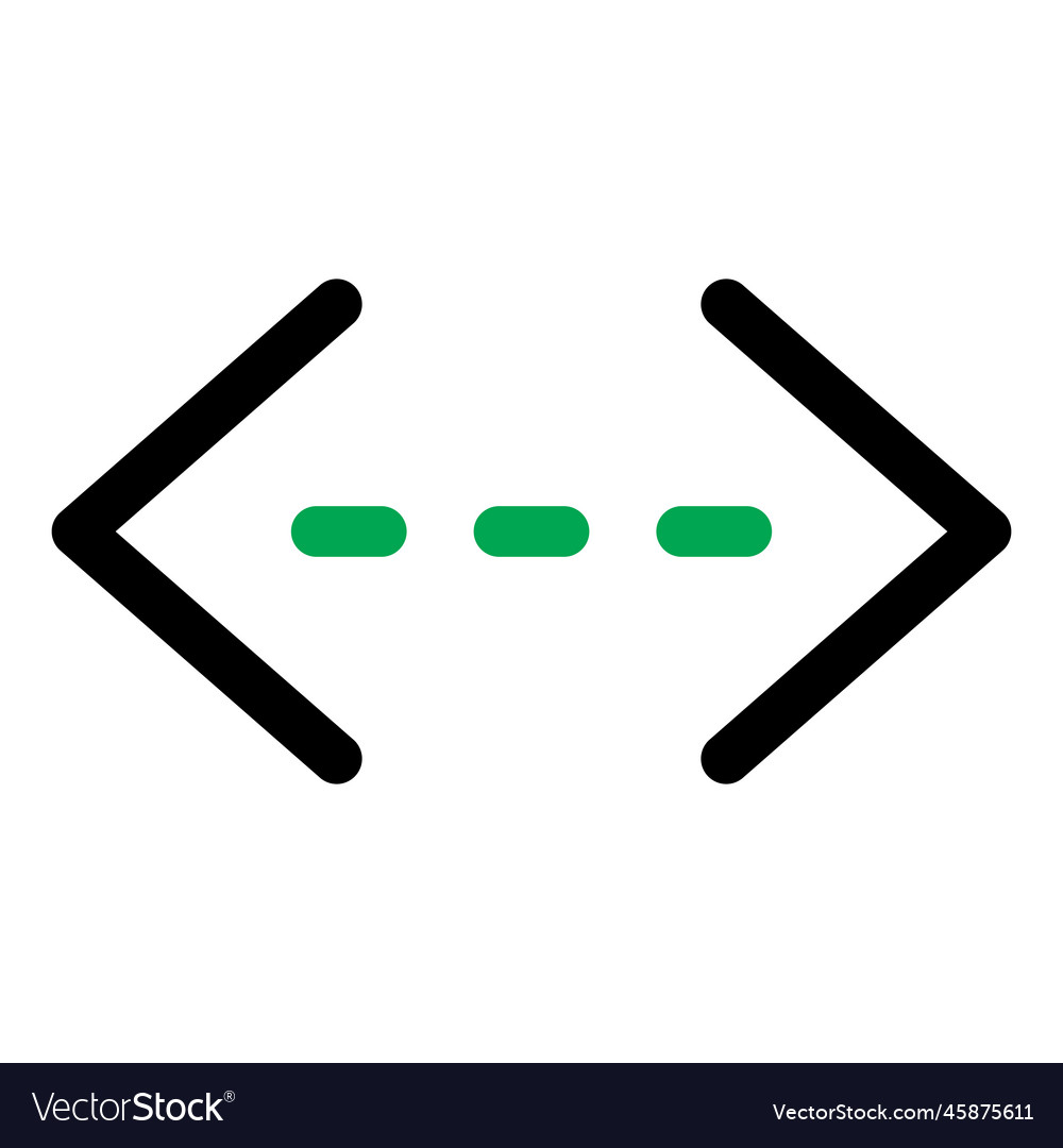 Code working icon line isolated on white vector image Code working icon line isolated on white