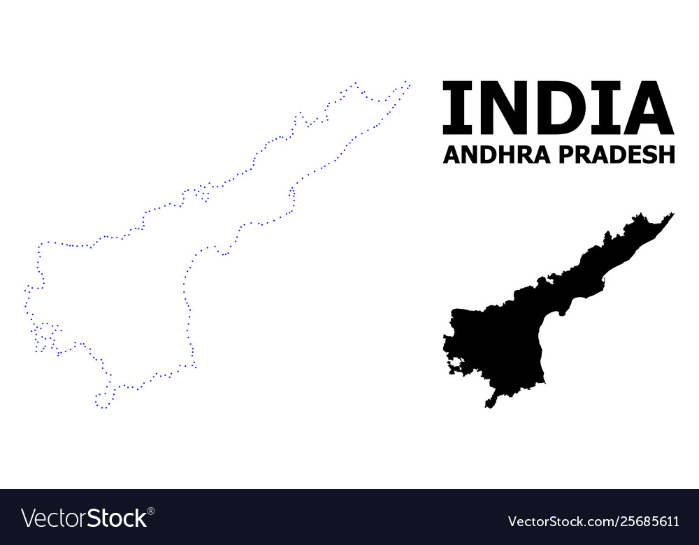 Andhra Pradesh Map Vector Contour Dotted Map Andhra Pradesh State Royalty Free Vector