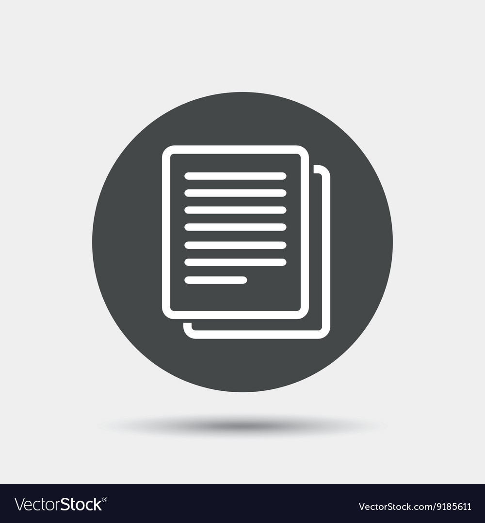 Copy file sign icon duplicate document symbol Vector Image