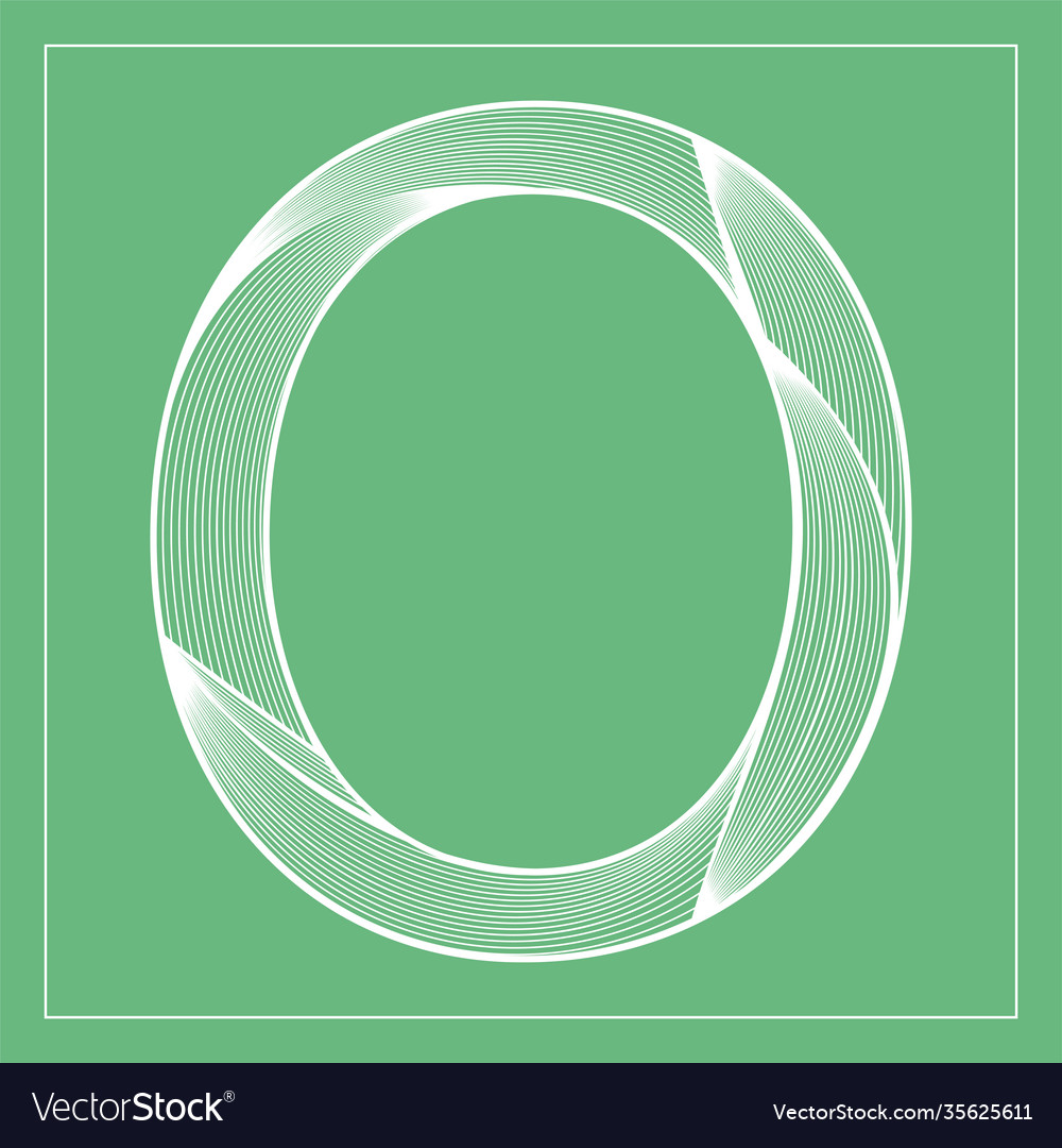 Decorative font stylized letter o