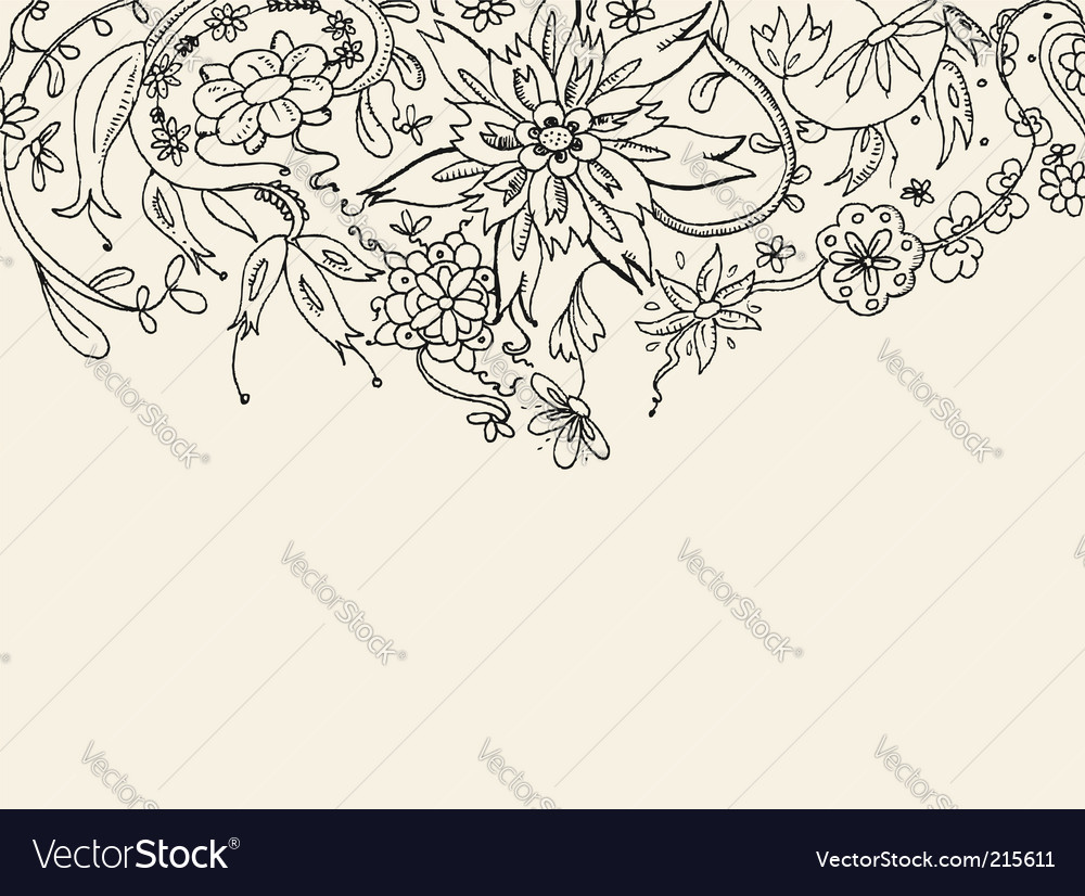 Floral Doodle Background Vector Image
