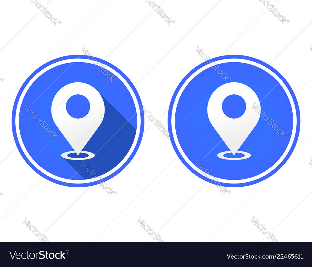 Location mark round flat icon gps pointer vector image Location mark round flat icon gps pointer