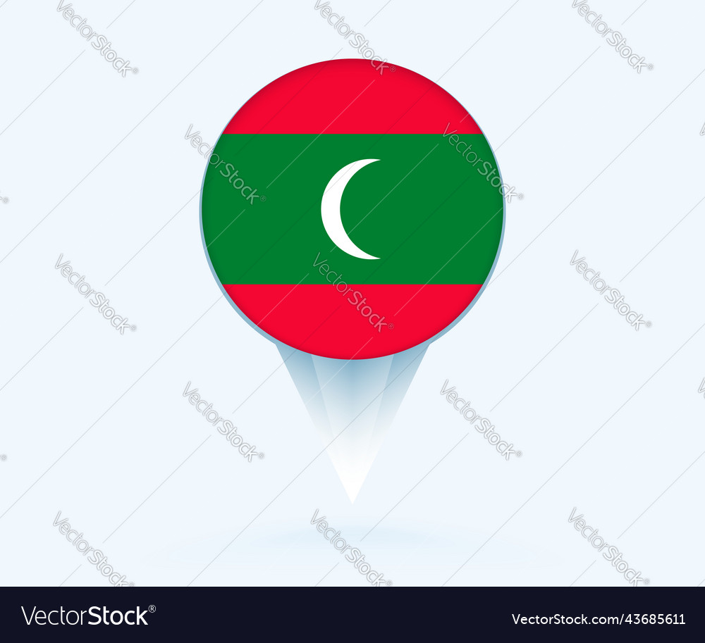 Map pointer with flag of maldives