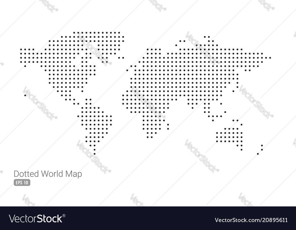 Minimal dotted world-map vector image Minimal dotted world-map